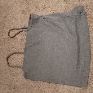 Gray spaghetti strap top.